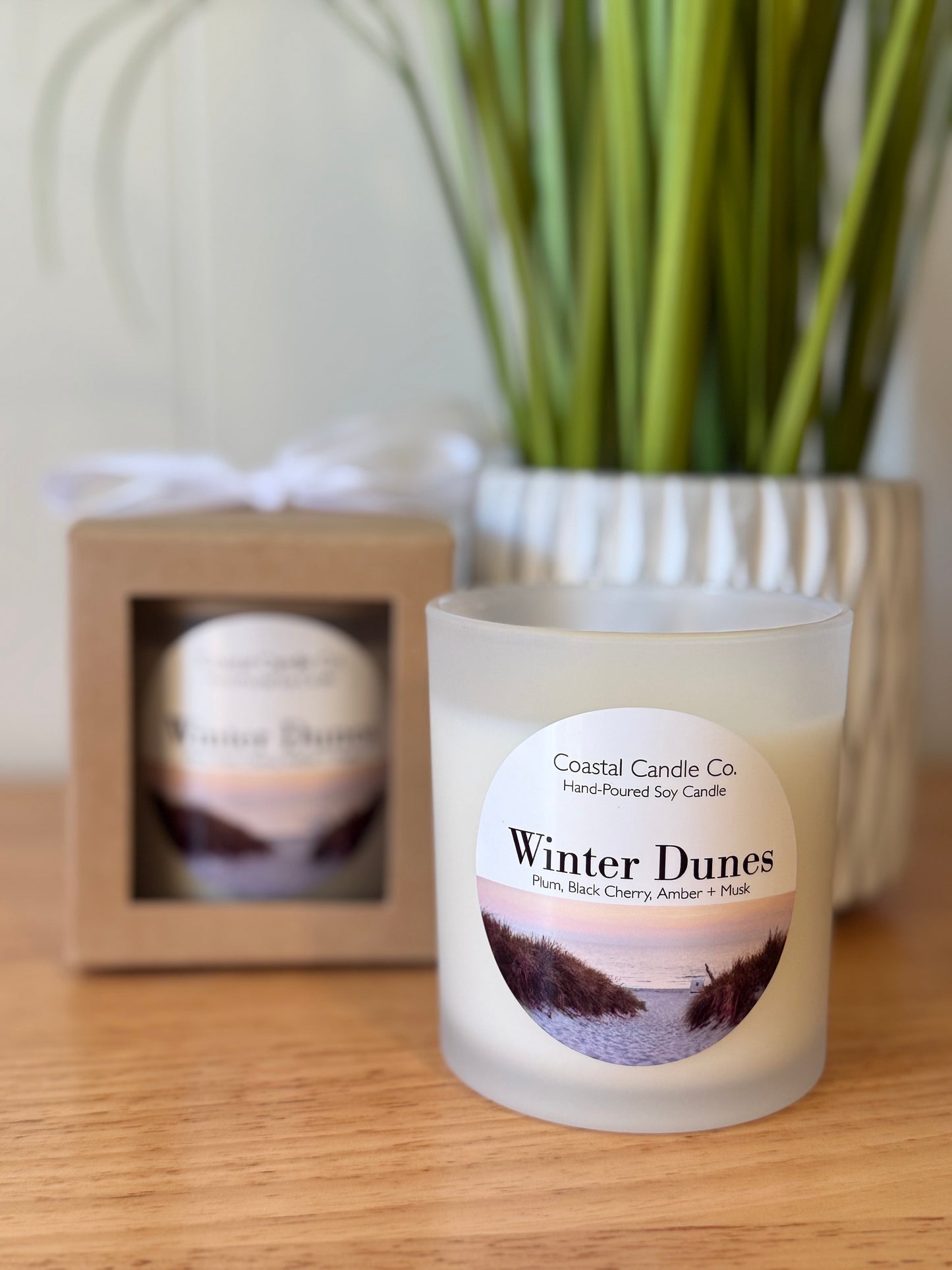 Winter Dunes | Frosted White Vessel Soy Candle