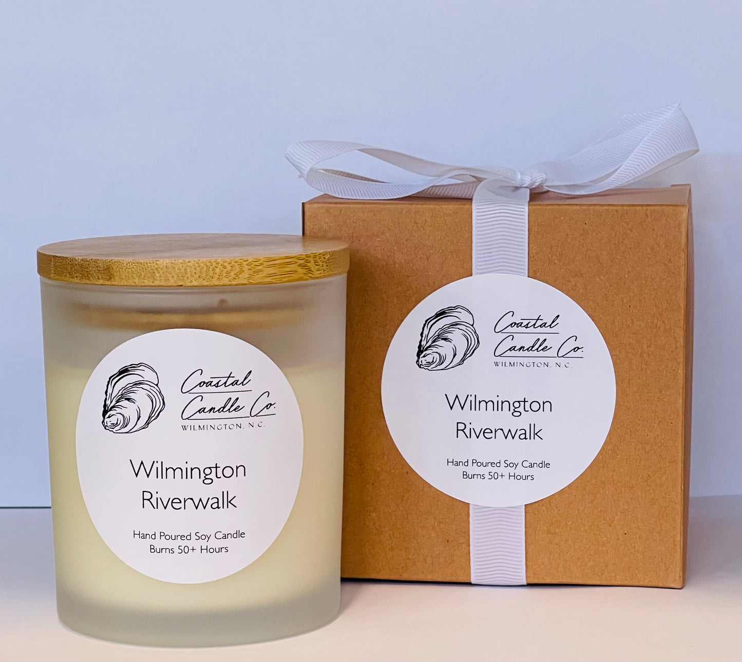 Coastal Carolina Collection | Hand-Poured Natural Soy Candle (Frosted White Vessel)