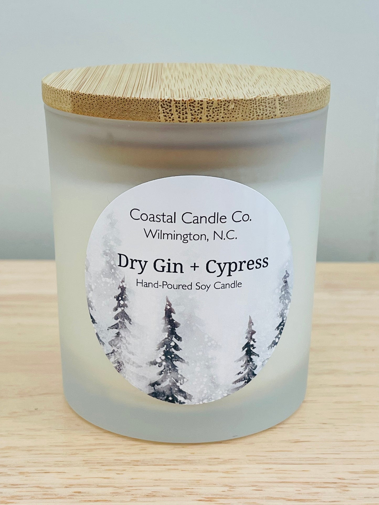 Dry Gin + Cypress | Frosted White Vessel Soy Candle