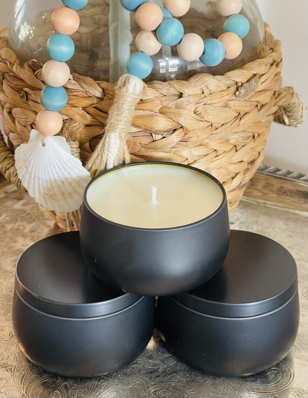 Coastal Carolina Collection | Hand-Poured Natural Soy Candle (Matte Black Tin)