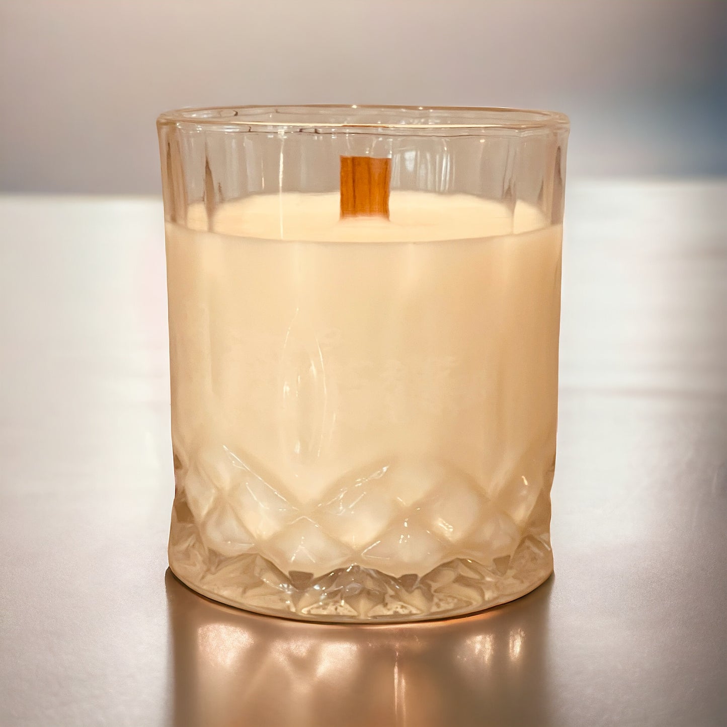 Seaside Teakwood Whiskey Glass Candle