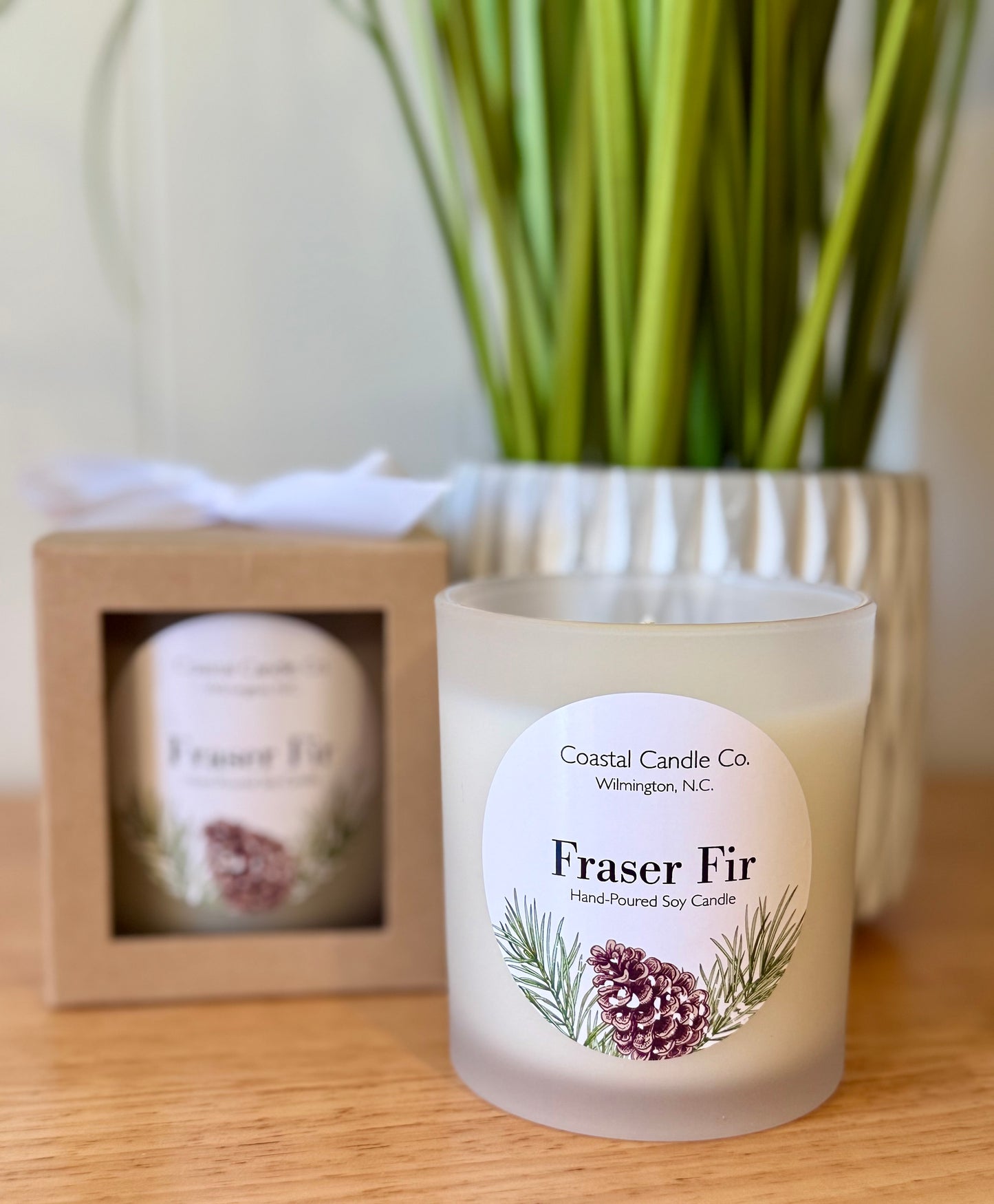 Fraser Fir | Frosted White Vessel Soy Candle