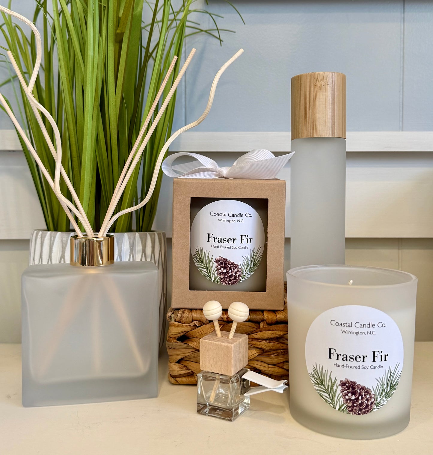Fraser Fir | Frosted White Vessel Soy Candle