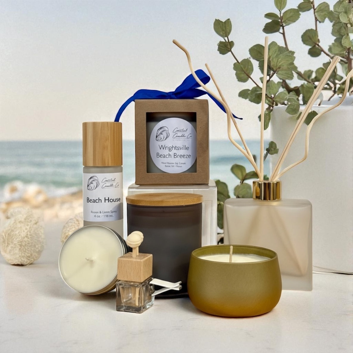 Room Diffuser Adorned with Local Oyster Shell | Choose Scent