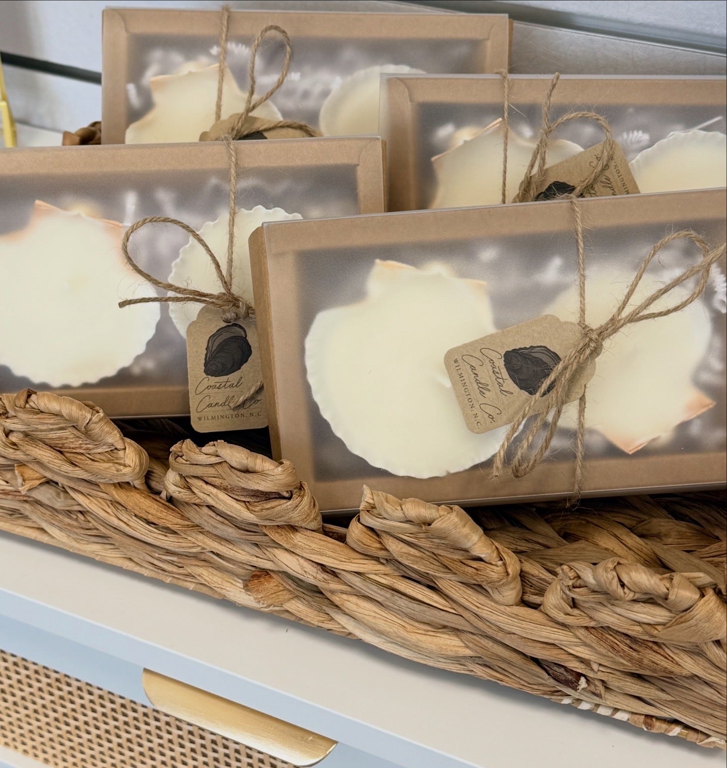 Scallop Shell Tea Light Candle Set