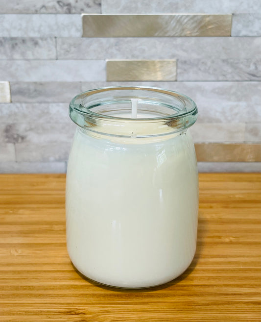 7 oz Clear Glass Soy Candle with Cork Lid