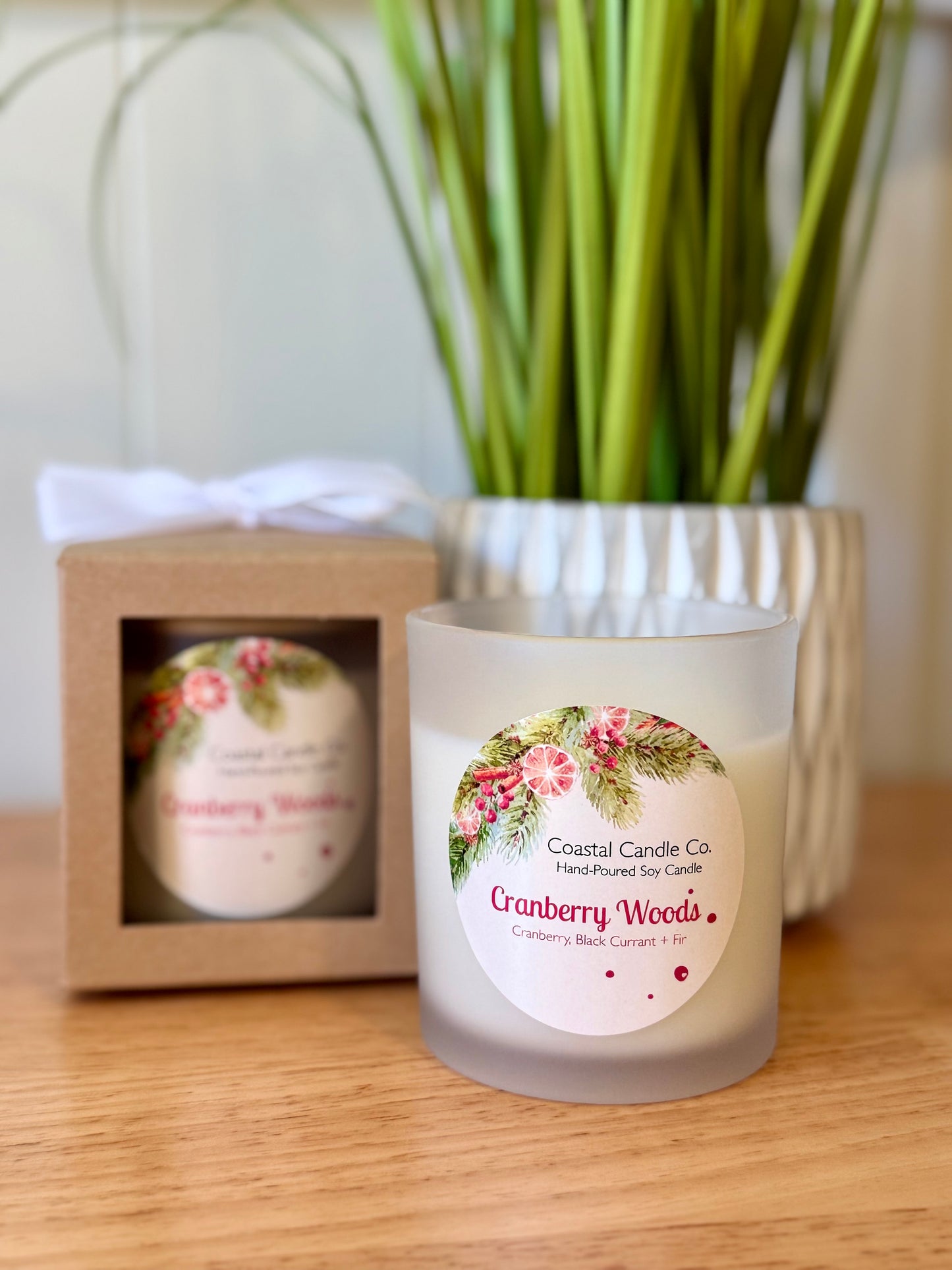 Cranberry Woods | Frosted White Vessel Soy Candle
