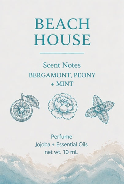 “Beach House” Bergamot Peony + Mint Perfume