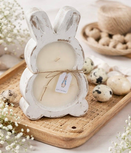 Bunny 3-Wick Soy Candle – Wooden Dough Bowl