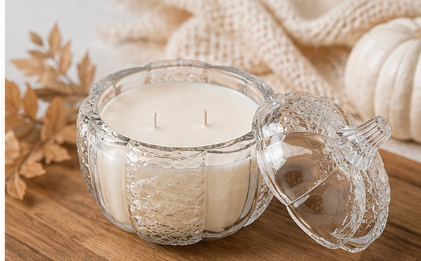 15 oz Two-Wick Glass Pumpkin Candle