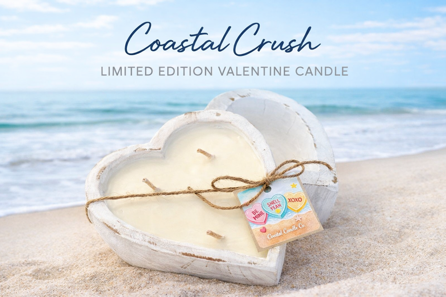Coastal Crush - Limited Edition Heart-Shaped Valentine Candle