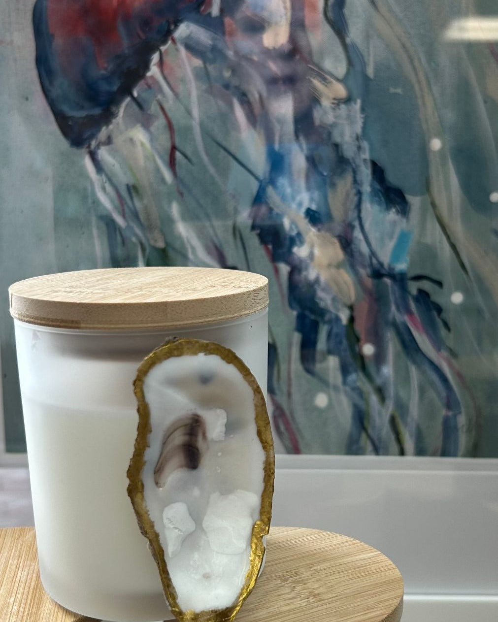 Carolina Beach Passionfruit Soy Candle w/ Oyster Shell