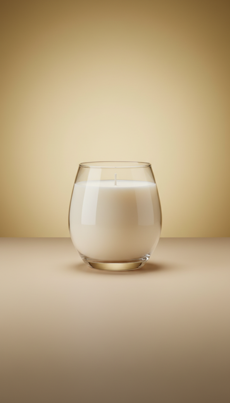 Ivory Mist soy wax candle glass vessel