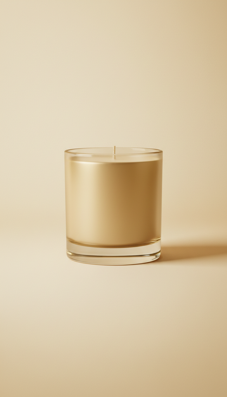 Champagne Gold beeswax candle gold-accented jar