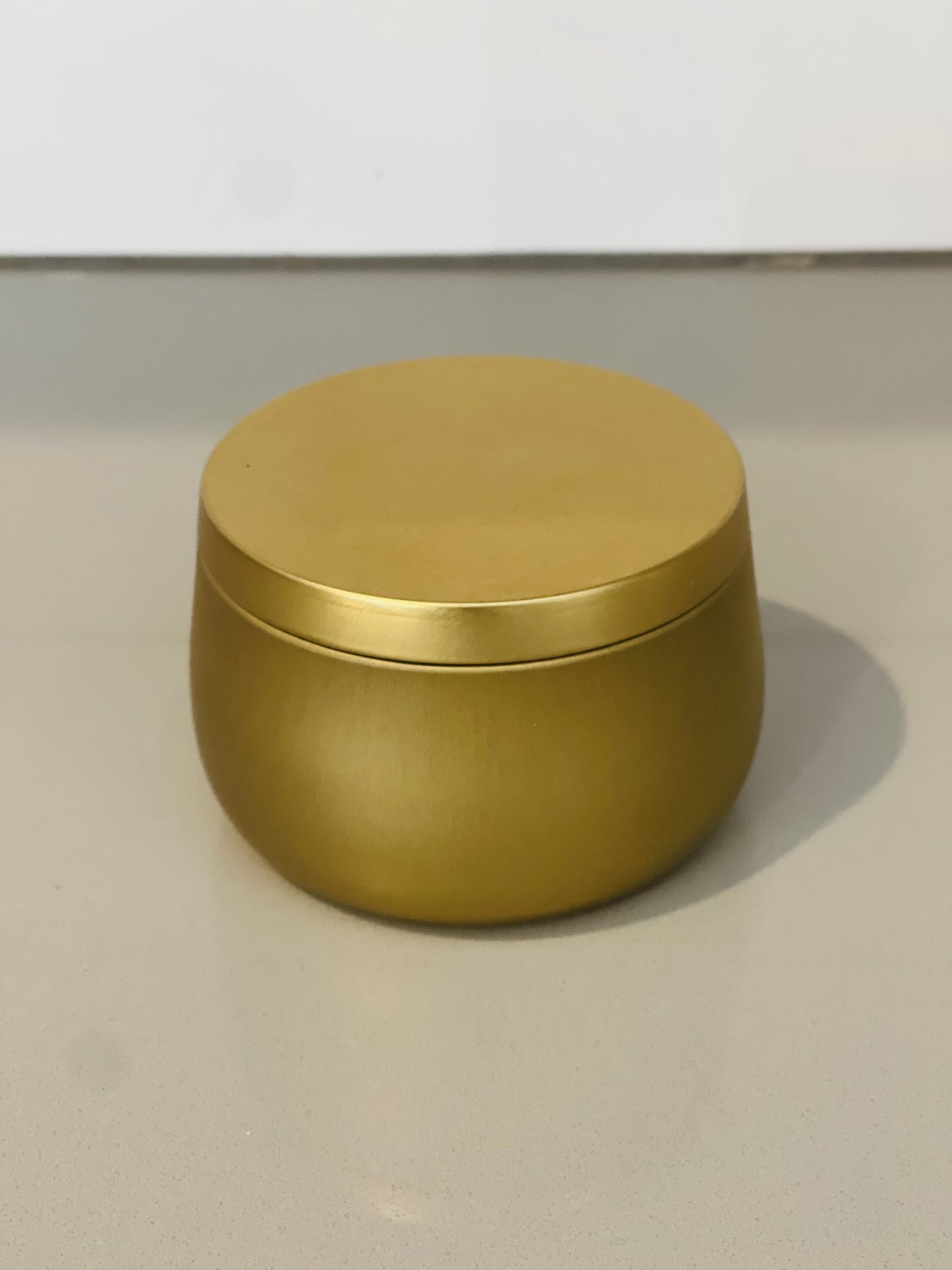 Brushed Gold 7oz Soy Tin Candle- Coastal Carolina Collection