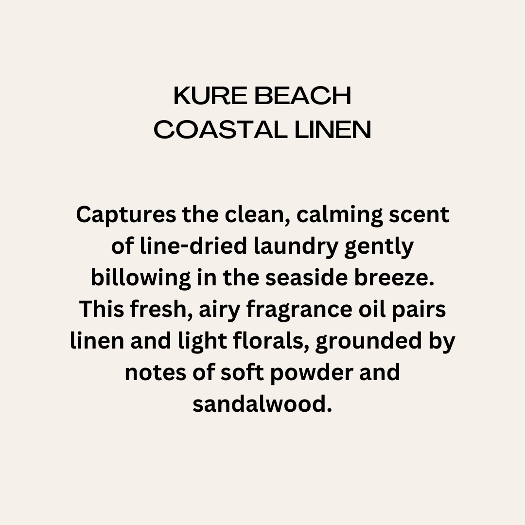 Kure Beach Coastal Linen Soy Candle with Oyster Shell