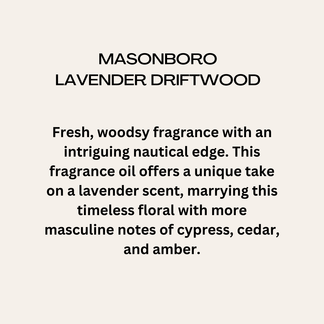 Masonboro Lavender Driftwood Soy Candle with Oyster Shell